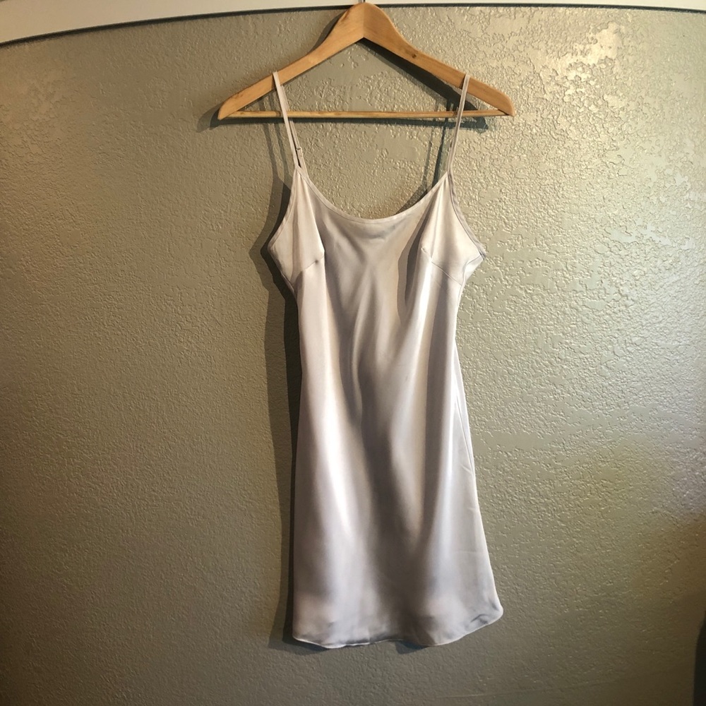 Beige silk slip dress